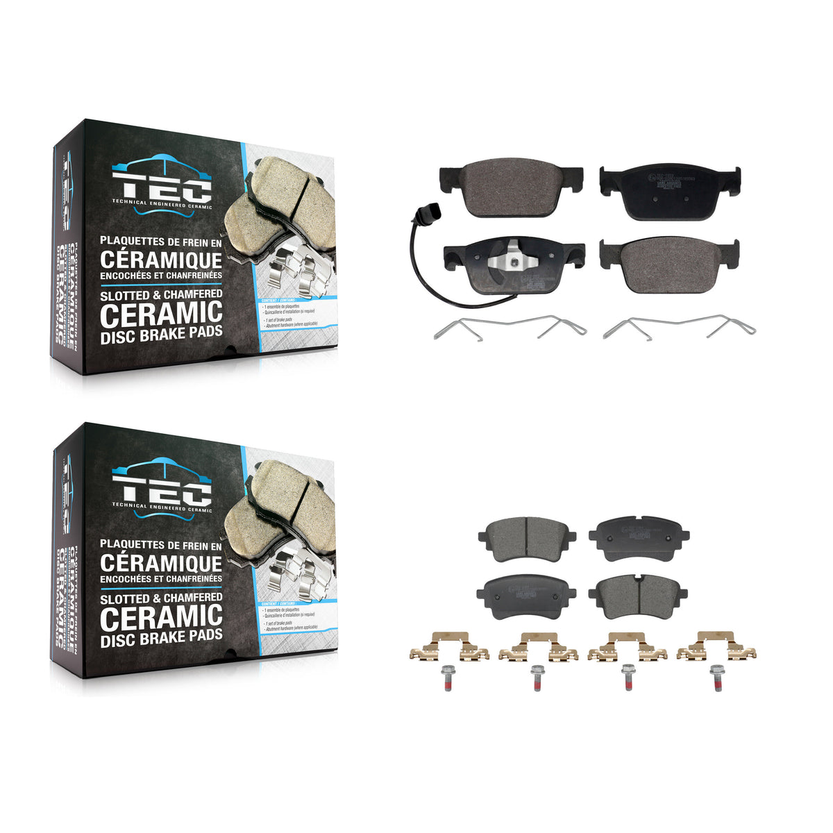 Front Rear Ceramic Brake Pads Kit For 2021-2023 Audi A4 Quattro A5 Sportback KTC-100887