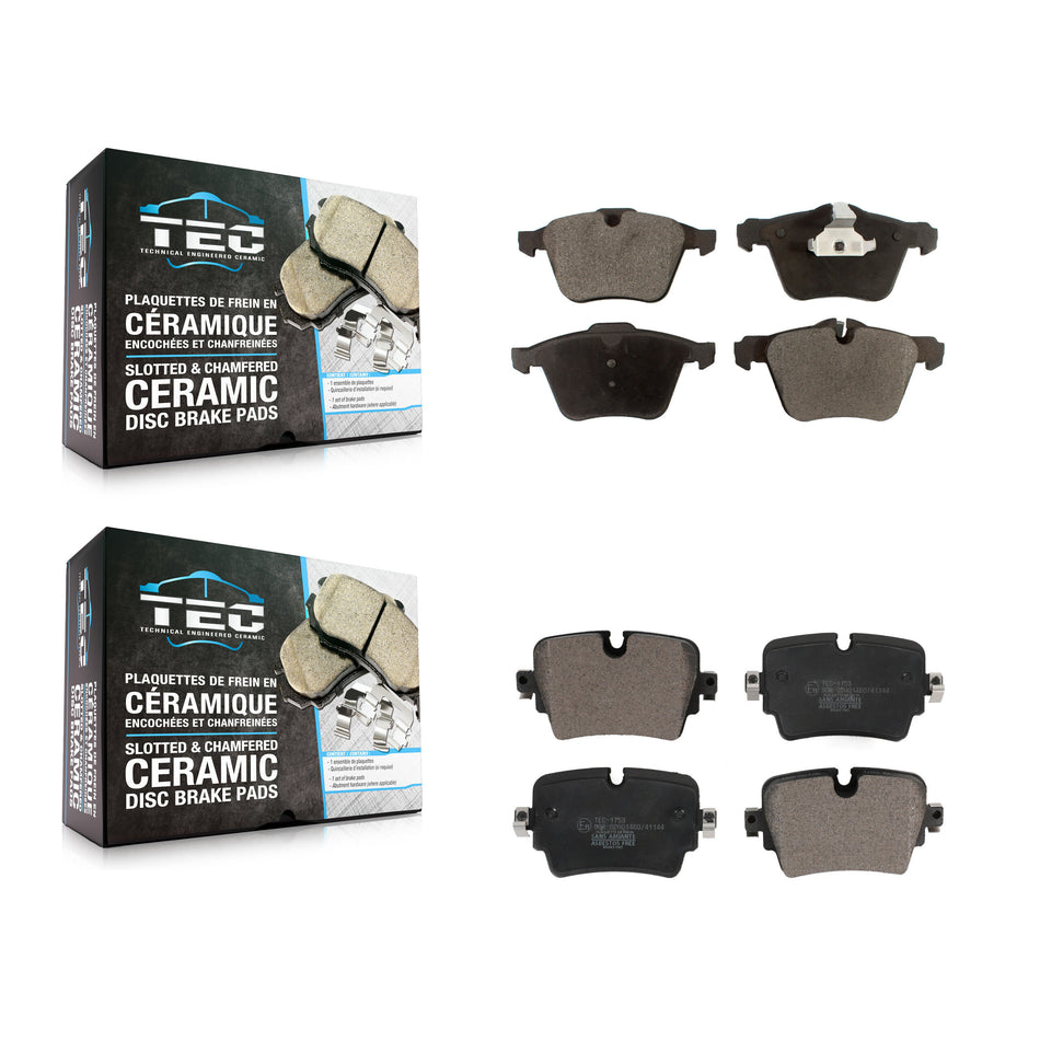 Front Rear Ceramic Brake Pads Kit For 2021 Jaguar F-Type 2.0L KTC-100889