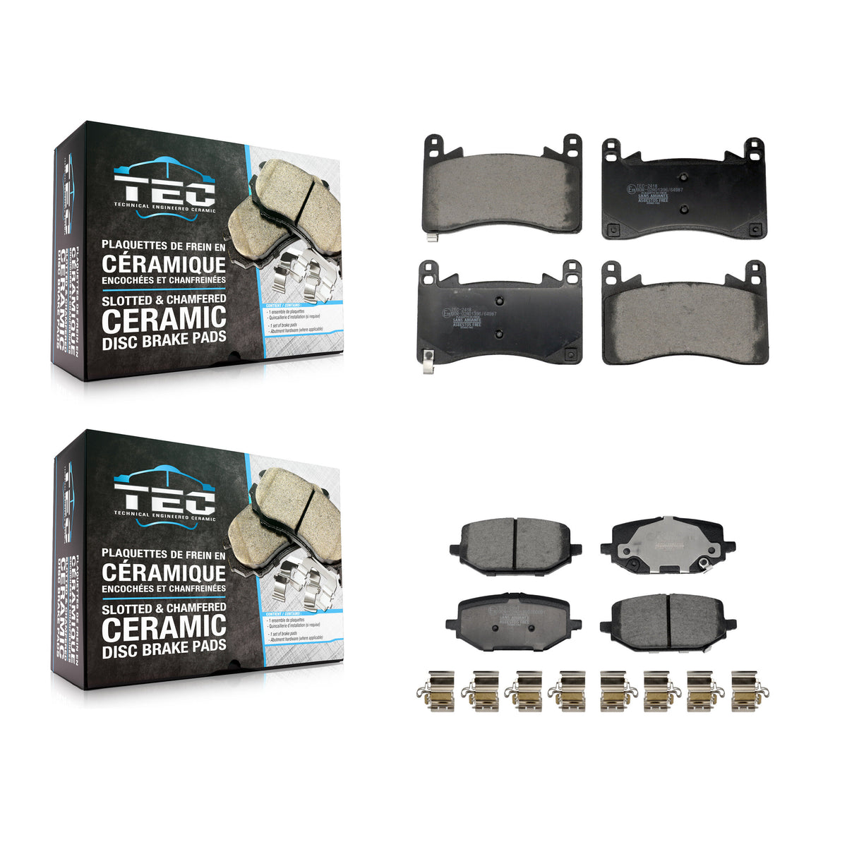 Front Rear Ceramic Brake Pads Kit For 2022-2024 Acura MDX 3.0L KTC-100892