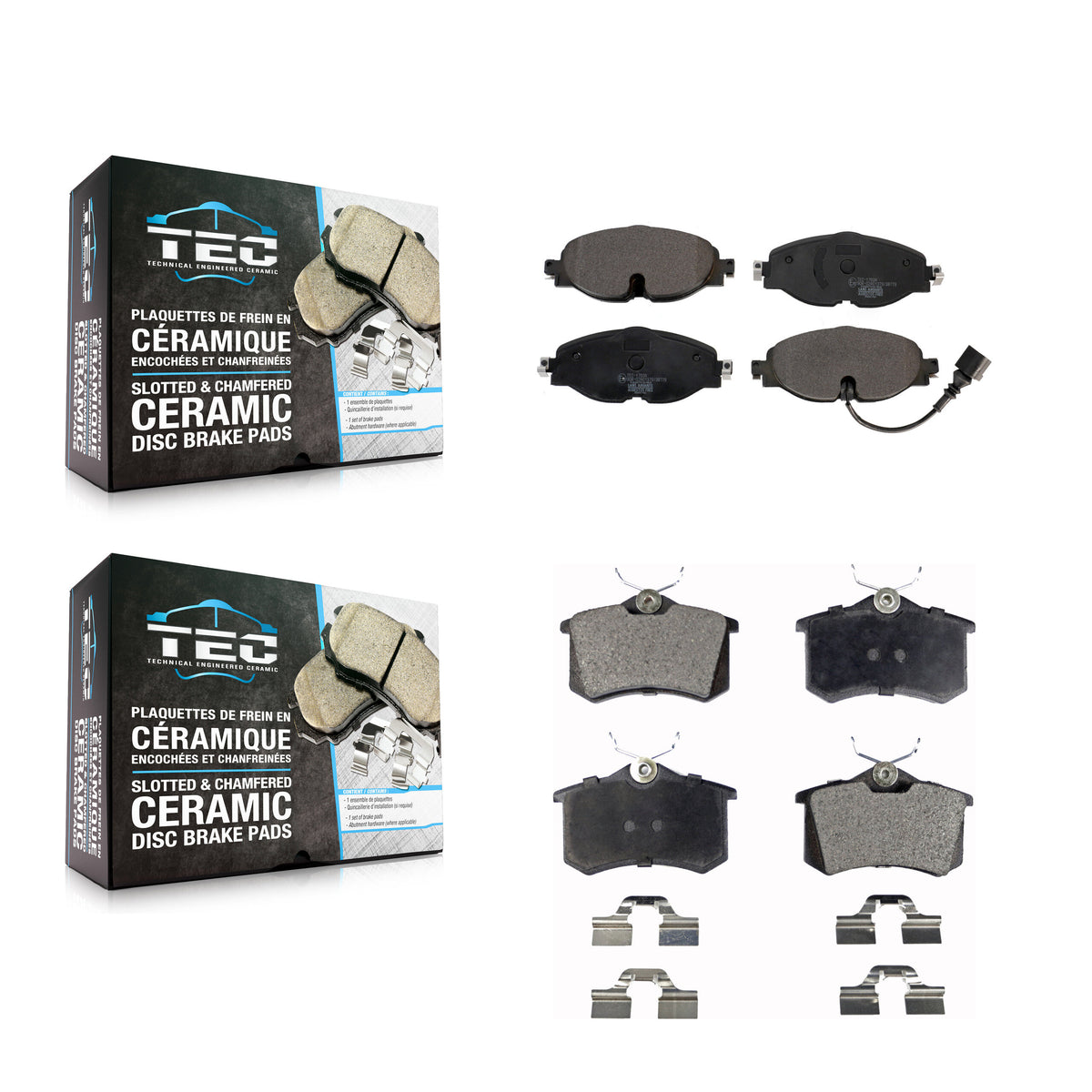 Front Rear Ceramic Brake Pads Kit For Volkswagen Golf Alltrack KTC-100900