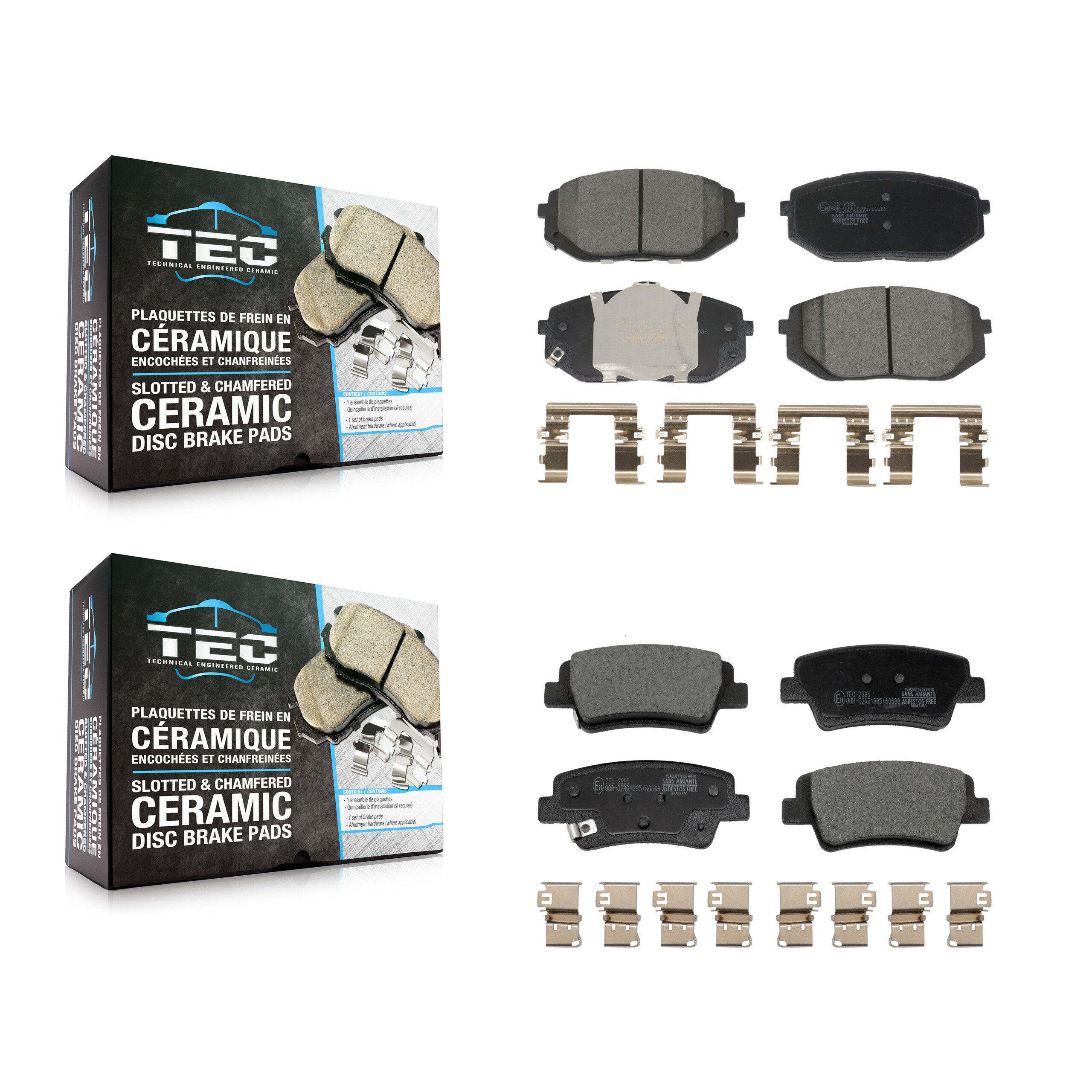 Front Rear Ceramic Brake Pads Kit For 2023-2025 Kia Niro KTC-100905