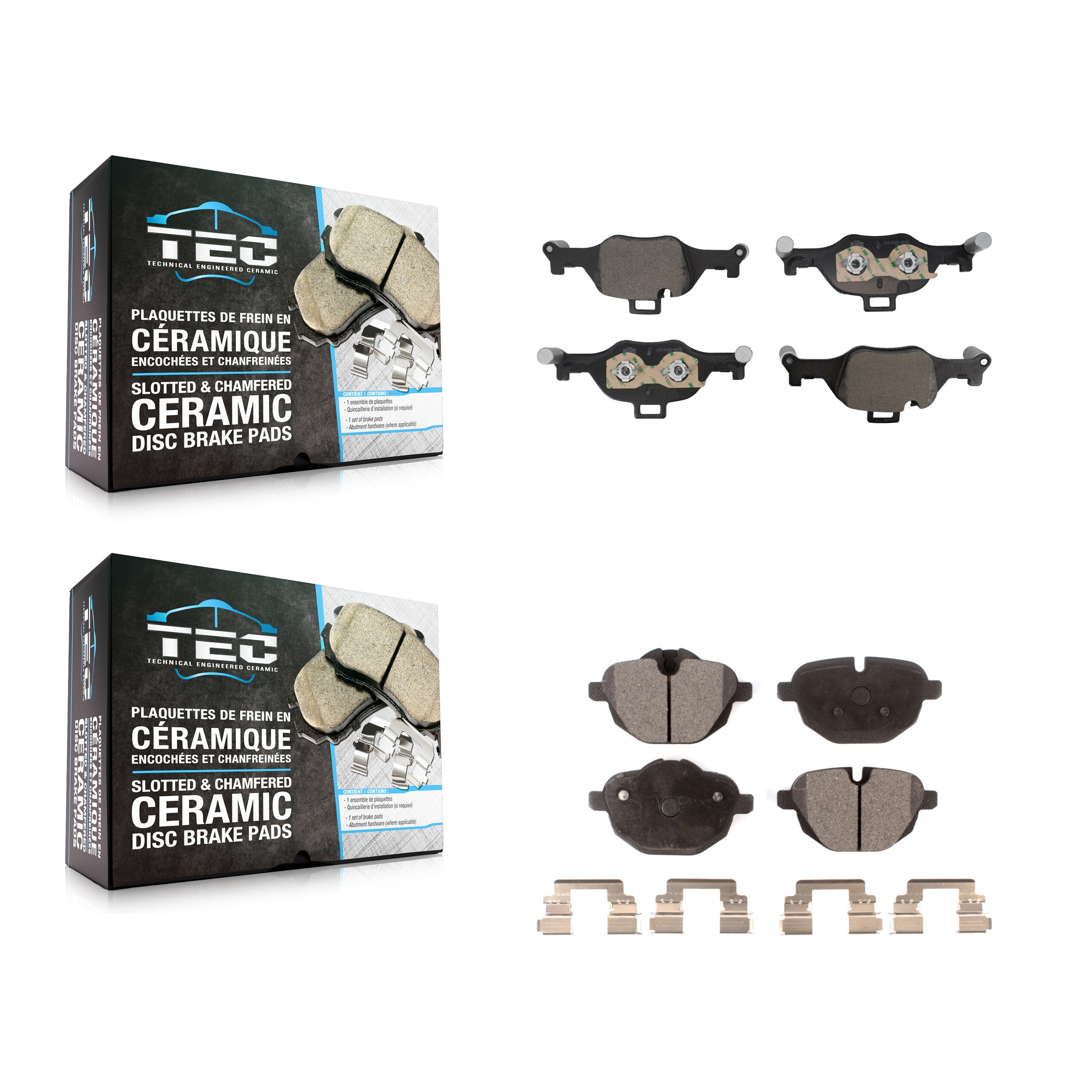Front Rear Ceramic Brake Pads Kit For BMW 530i xDrive Without Blue Painted Calipers KTC-100906