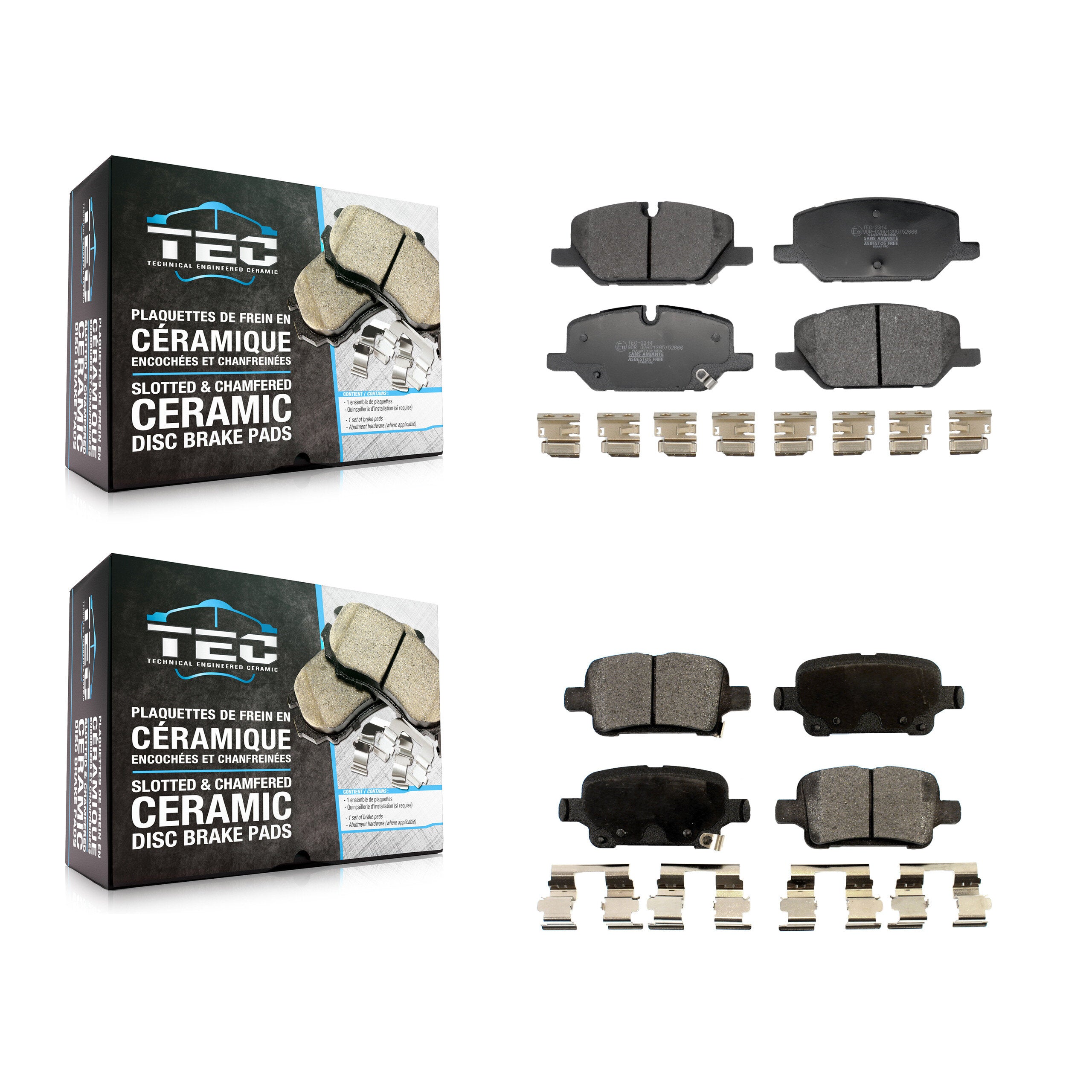 Front Rear Ceramic Brake Pads Kit For 2020 Chevrolet Equinox GMC Terrain KTC-100908