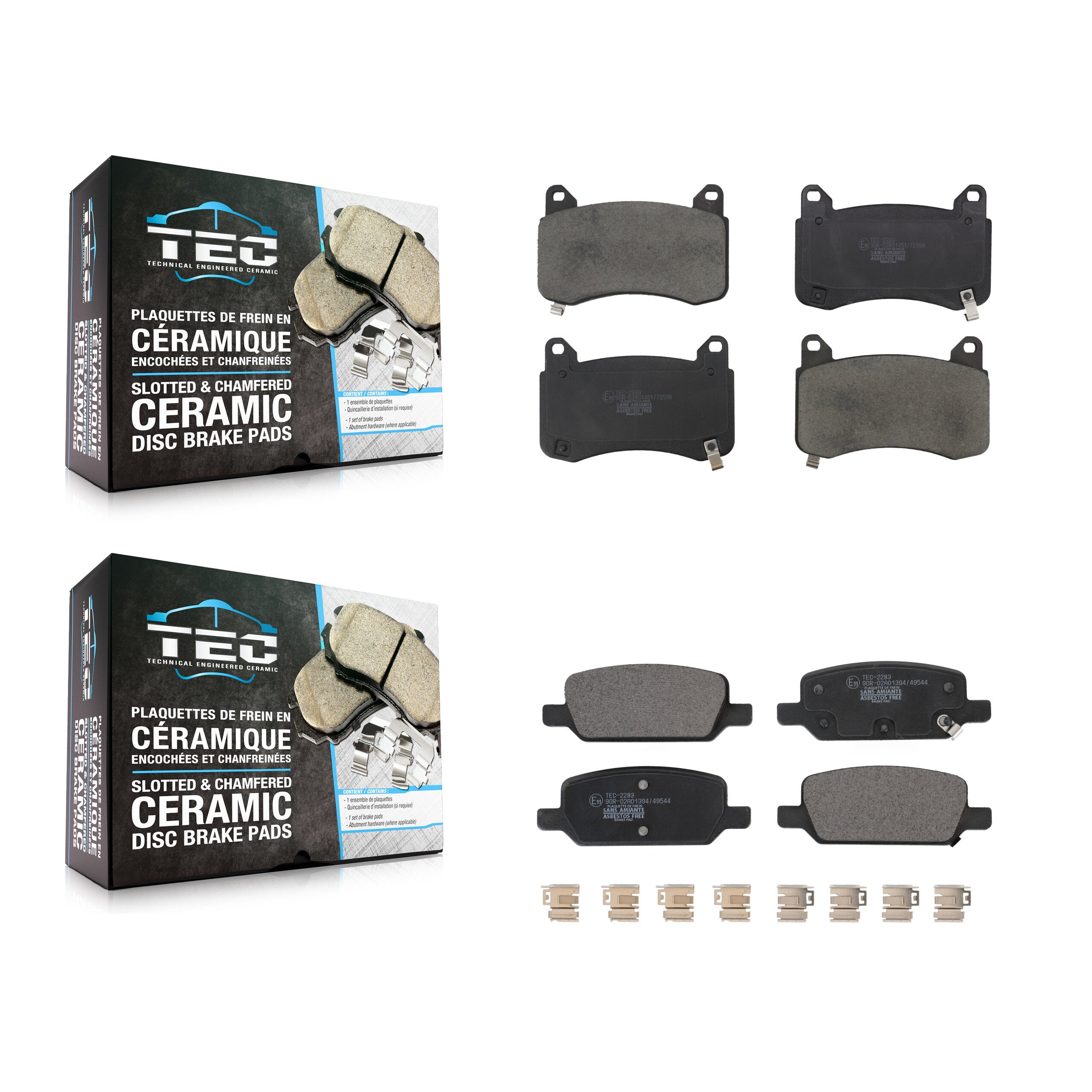 Front Rear Ceramic Brake Pads Kit For 2020-2022 Tesla Y With Gray Painted Calipers KTC-100911