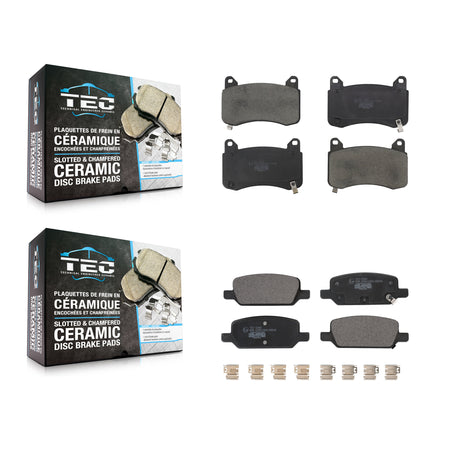 Front Rear Ceramic Brake Pads Kit For 2020-2022 Tesla Y With Gray Painted Calipers KTC-100911