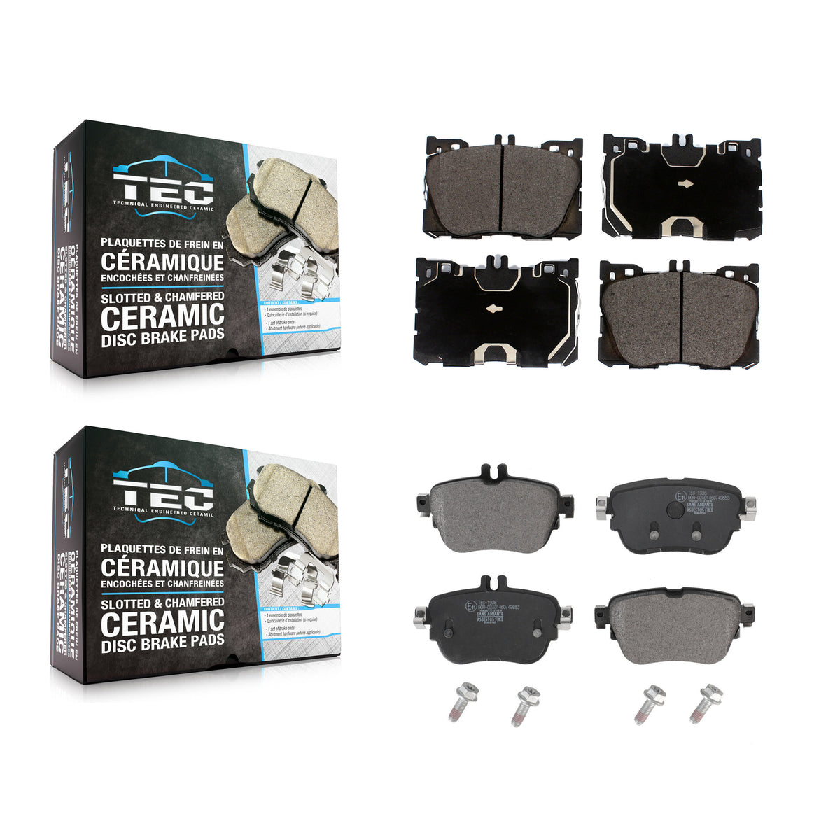 Front Rear Ceramic Brake Pads Kit For Mercedes-Benz E300 E350 KTC-100912