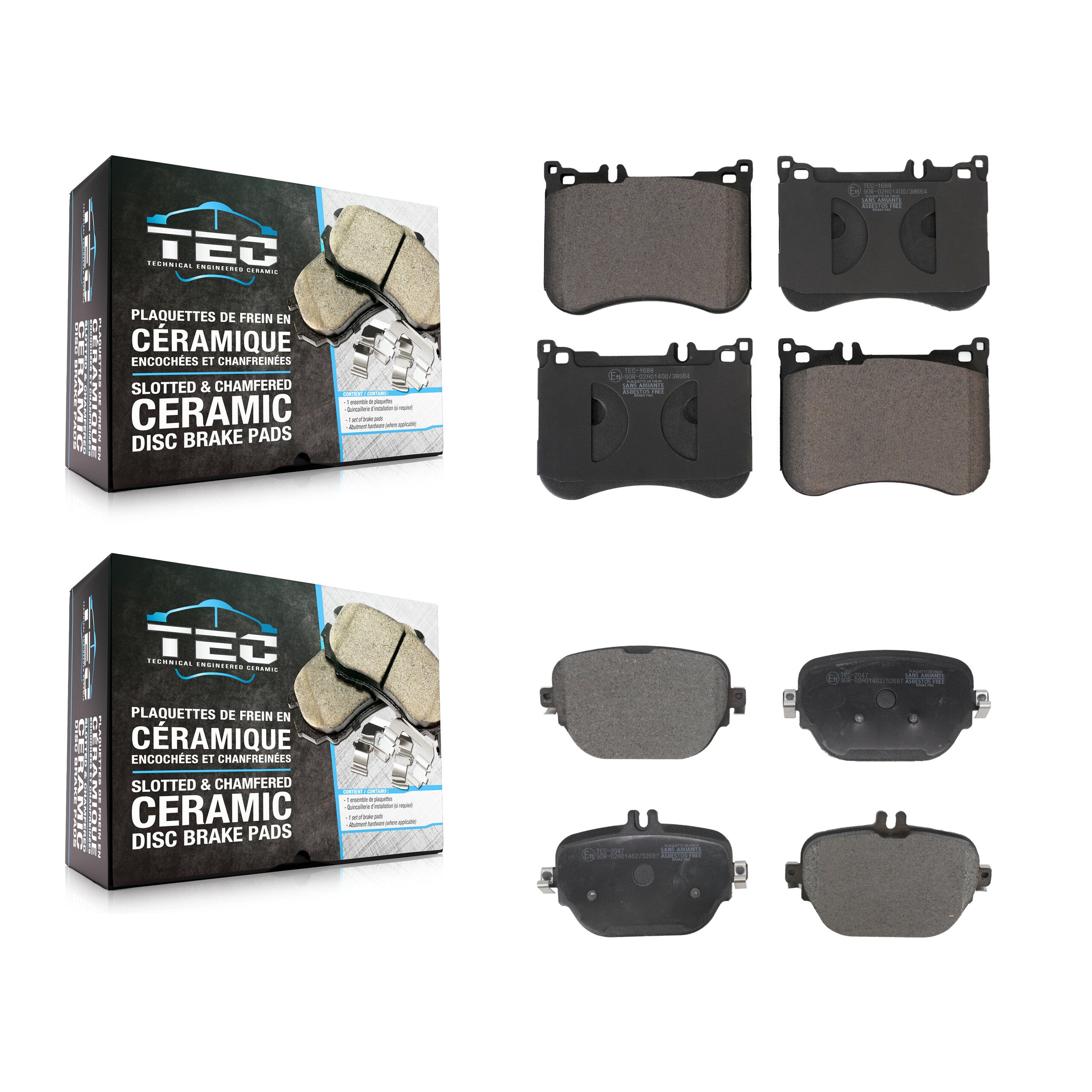 Front Rear Ceramic Brake Pads Kit For Mercedes-Benz E53 AMG CLS53 KTC-100913