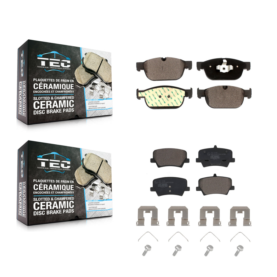 Front Rear Ceramic Brake Pad Kit For 2019-2023 Volvo XC40 With 345mm Diameter Rotor KTC-100914