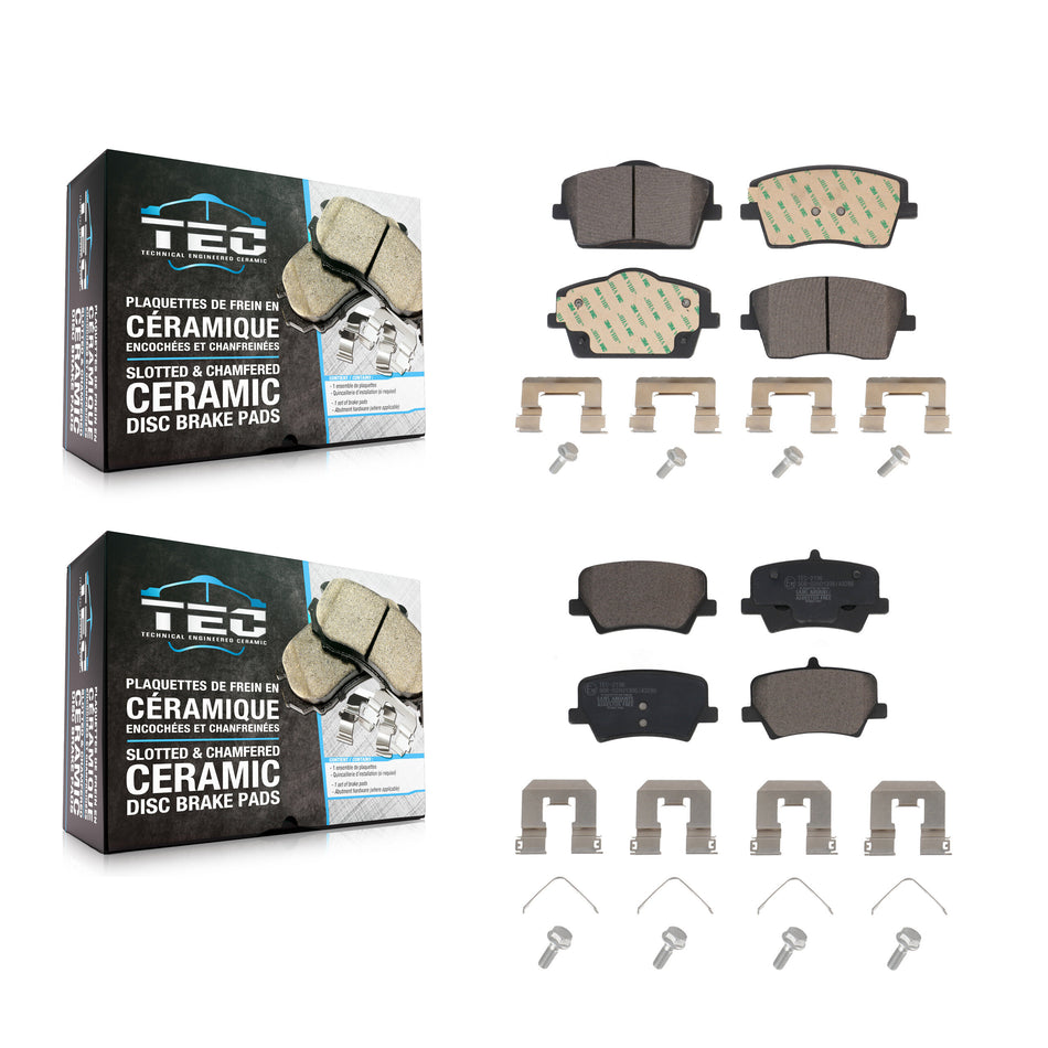 Front Rear Ceramic Brake Pad Kit For 2019-2023 Volvo XC40 With 322mm Diameter Rotor KTC-100915