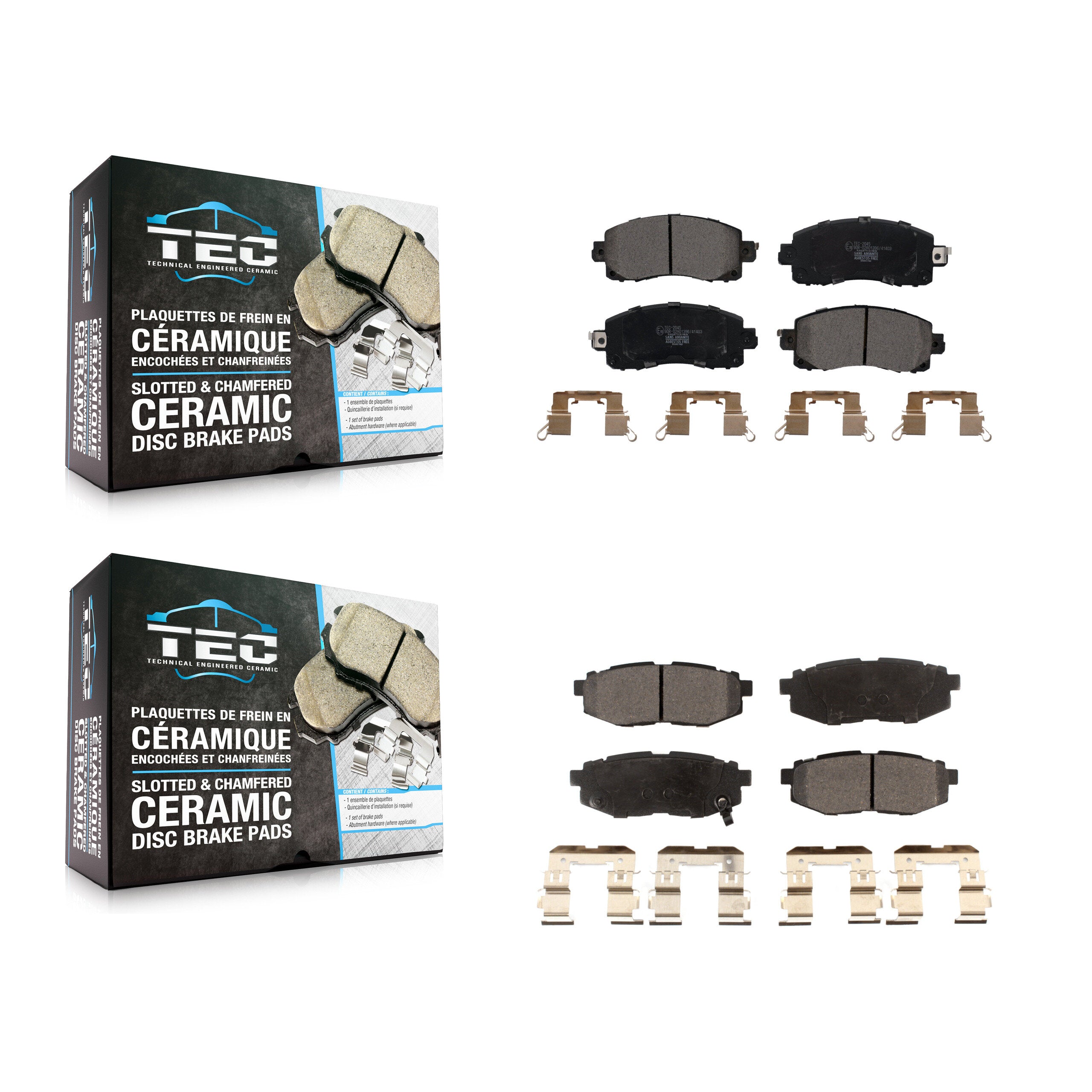 Front Rear Ceramic Brake Pads Kit For Subaru WRX KTC-100917