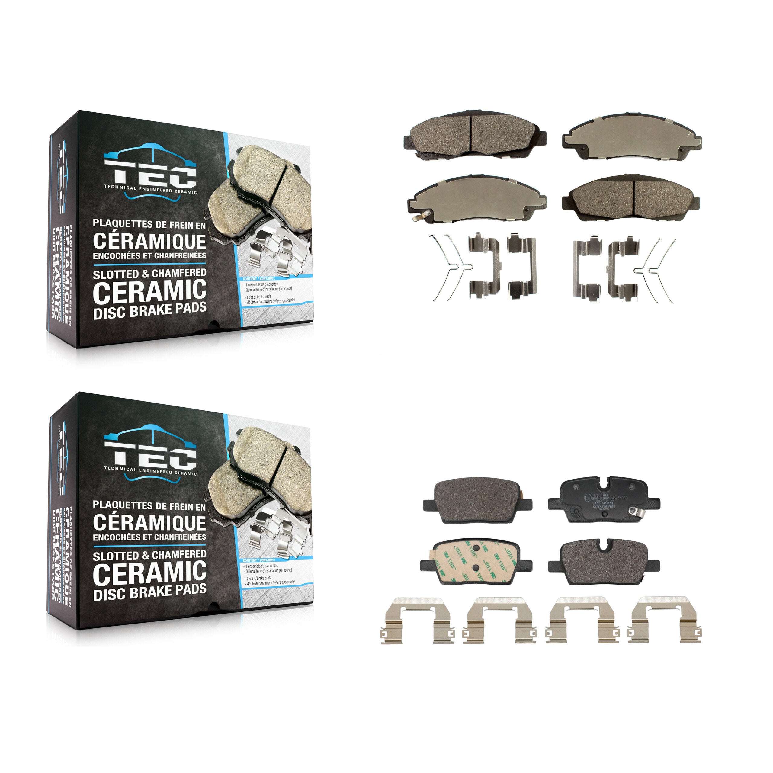 Front Rear Ceramic Brake Pads Kit For 2020 Buick Enclave To Chassis VIN #LJ296020 KTC-100921