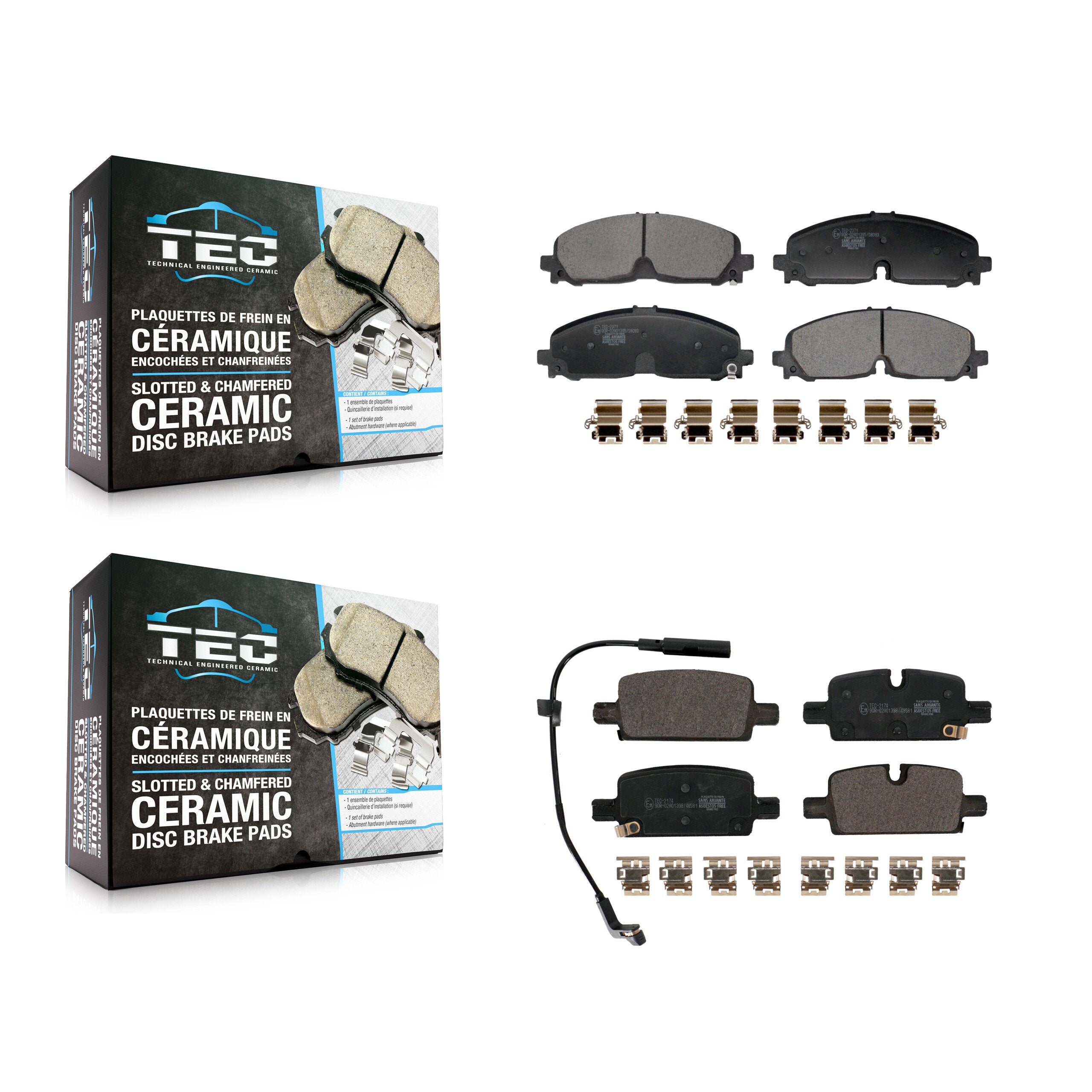 Front Rear Ceramic Brake Pads Kit For 2023 Cadillac LYRIQ KTC-100922