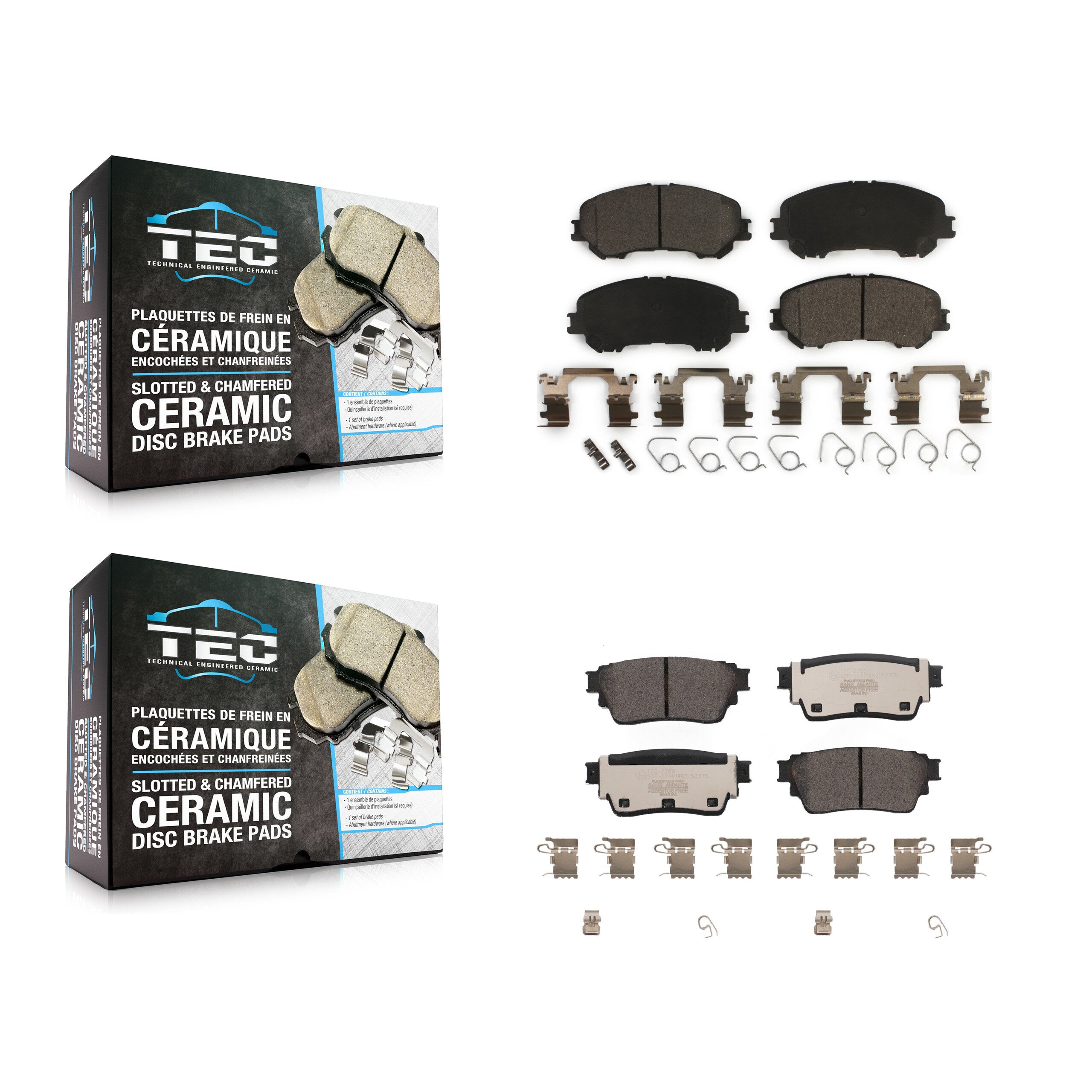 Front Rear Ceramic Brake Pads Kit For Nissan Rogue KTC-100923