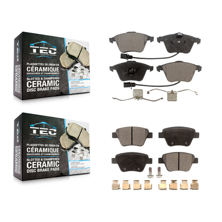 Front Rear Ceramic Brake Pad Kit For 2010 Audi A3 Quattro With 345mm Diameter Rotor KTC-100927