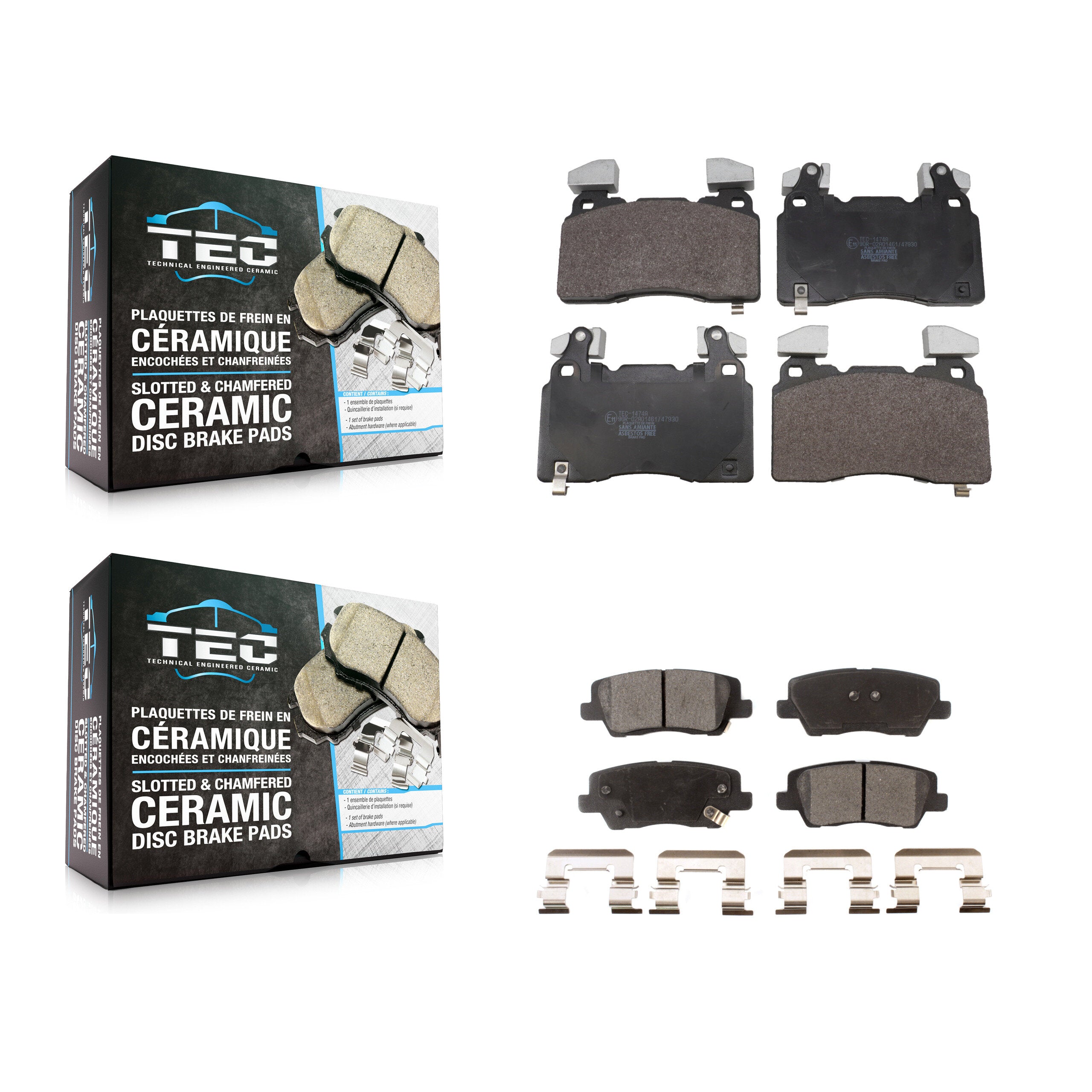 Front Rear Ceramic Brake Pads Kit For Cadillac CTS KTC-100929
