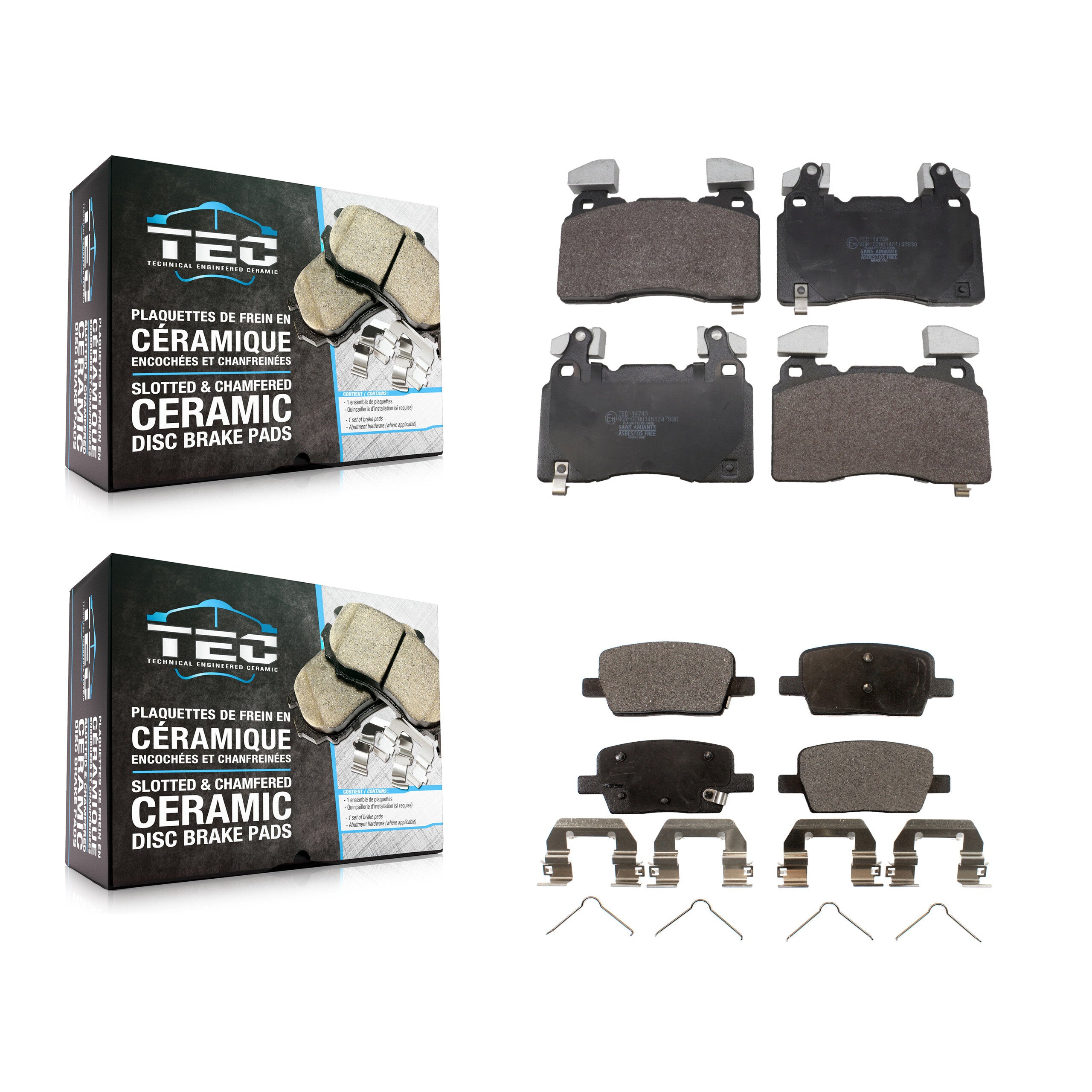 Front Rear Ceramic Brake Pads Kit For Cadillac CT6 KTC-100930
