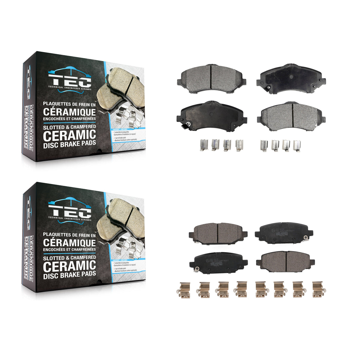 Front Rear Ceramic Brake Pads Kit For 18-20 Jeep Wrangler Sport Without Heavy Duty Brakes KTC-100932