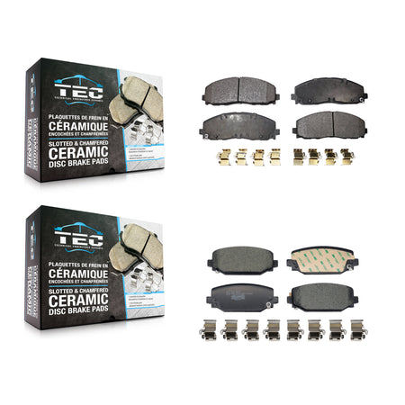 Front Rear Ceramic Brake Pads Kit For 2021-2024 Jeep Wrangler With Solid Rotors KTC-100933