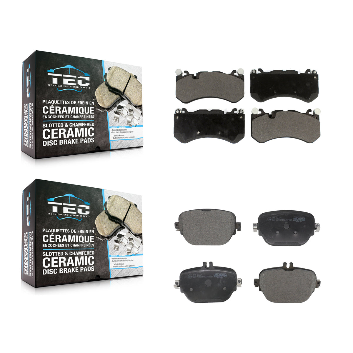 Front Rear Ceramic Brake Pads Kit For Mercedes-Benz E63 AMG S GLC63 With Cast Iron Disc KTC-100935