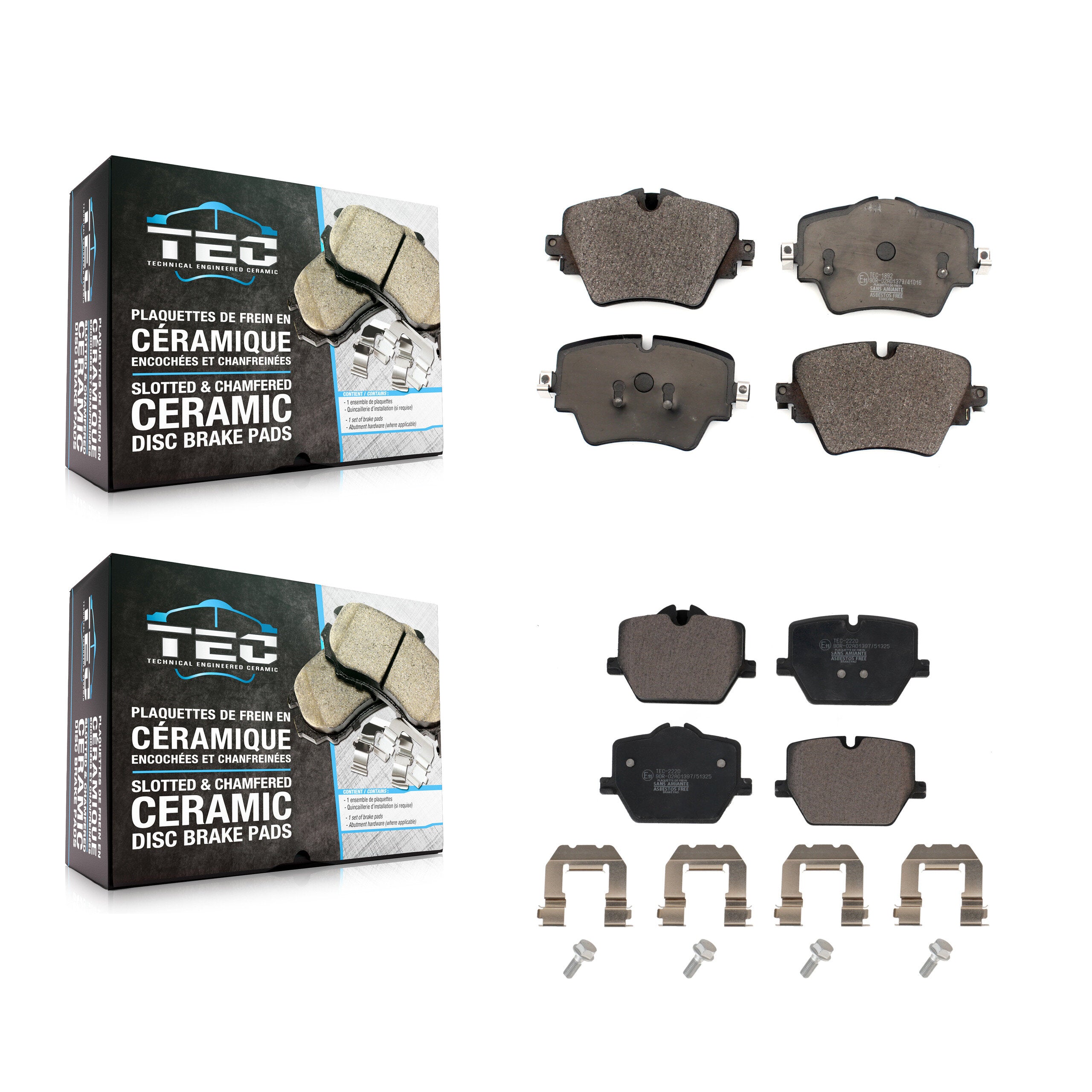 Front Rear Ceramic Brake Pads Kit For 2021 Toyota GR Supra 2.0L With Red Painted Calipers KTC-100936
