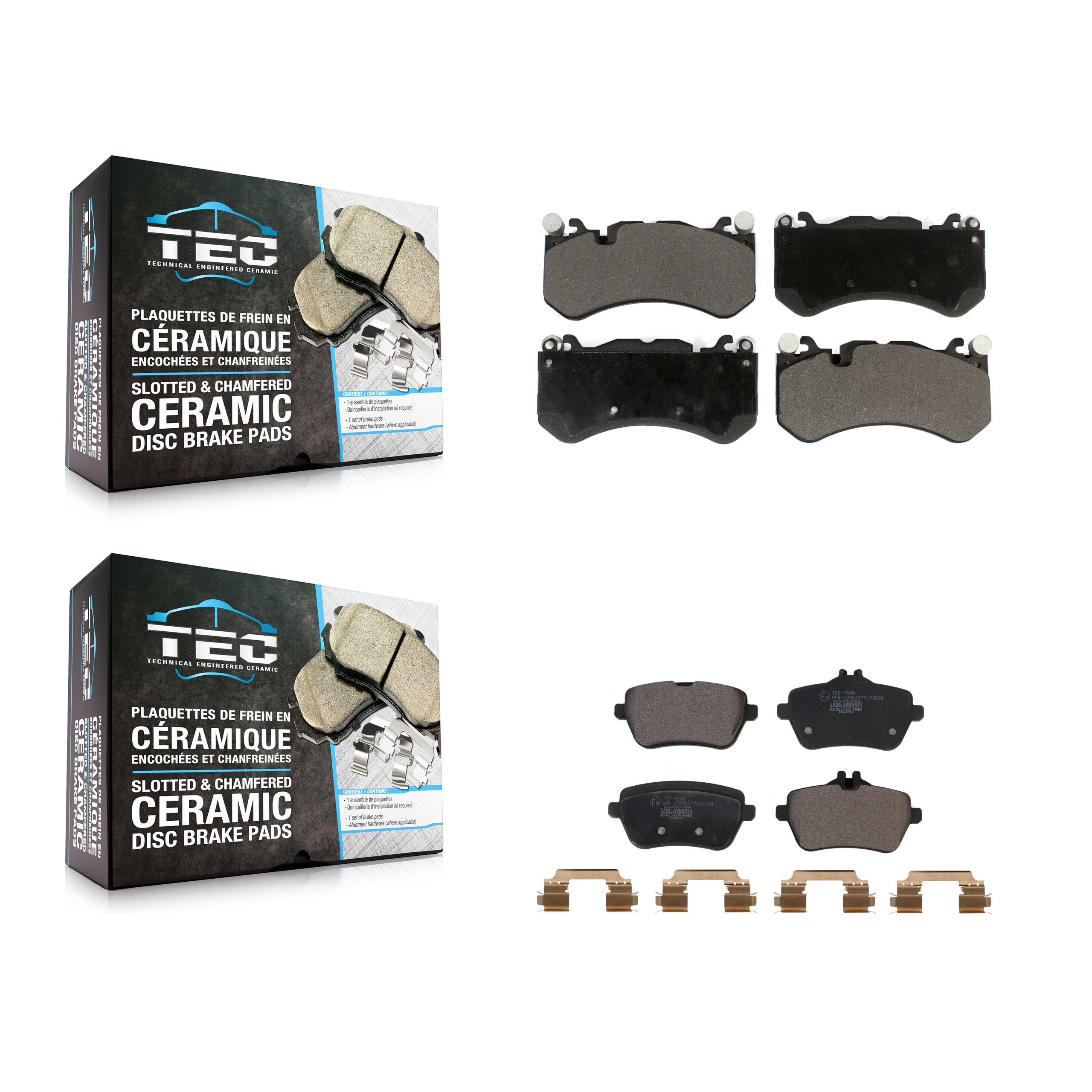 Front Rear Ceramic Brake Pads Kit For 2016 Mercedes-Benz Maybach S600 KTC-100937