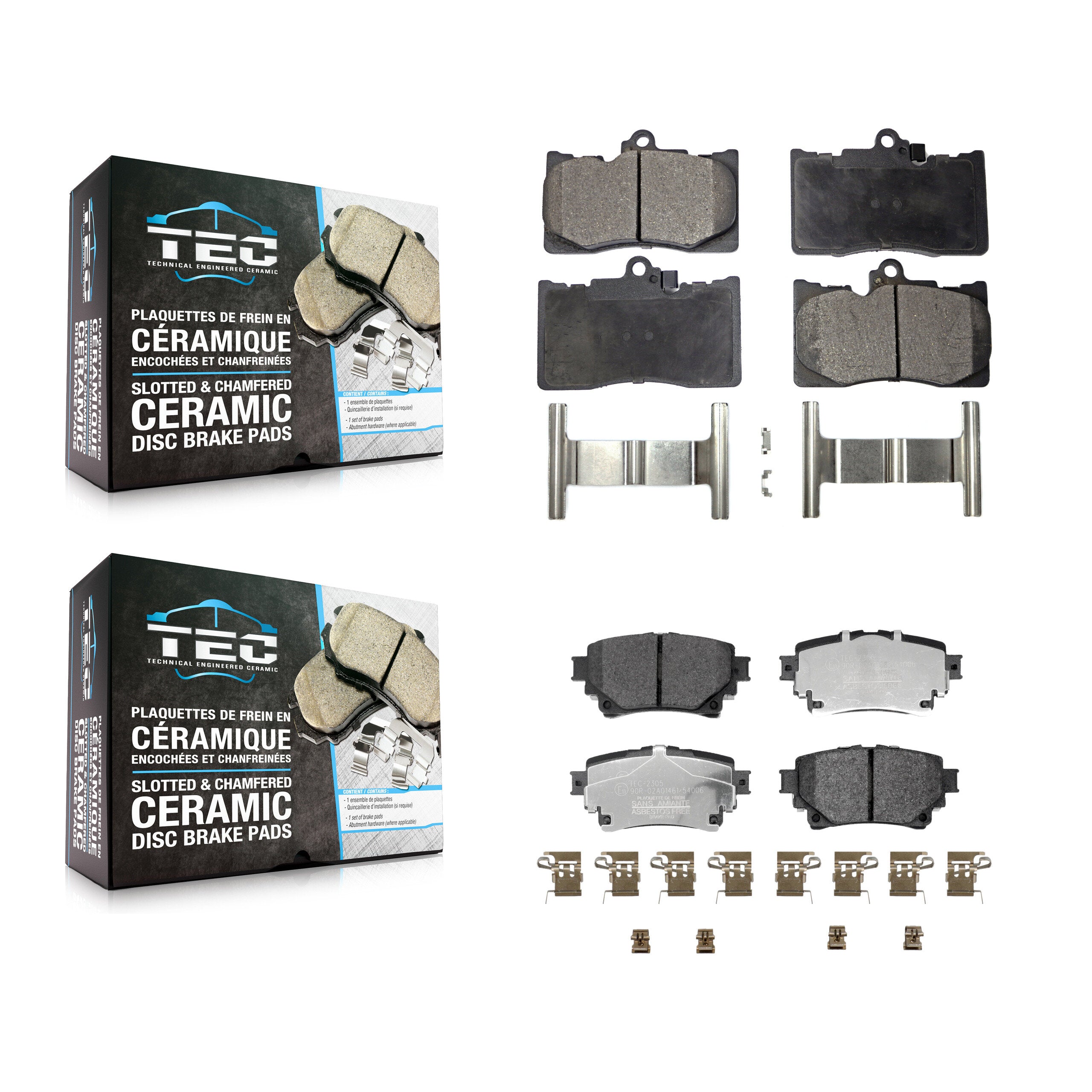 Front Rear Ceramic Brake Pads Kit For Lexus IS300 IS350 RC350 IS500 RC300 KTC-100939