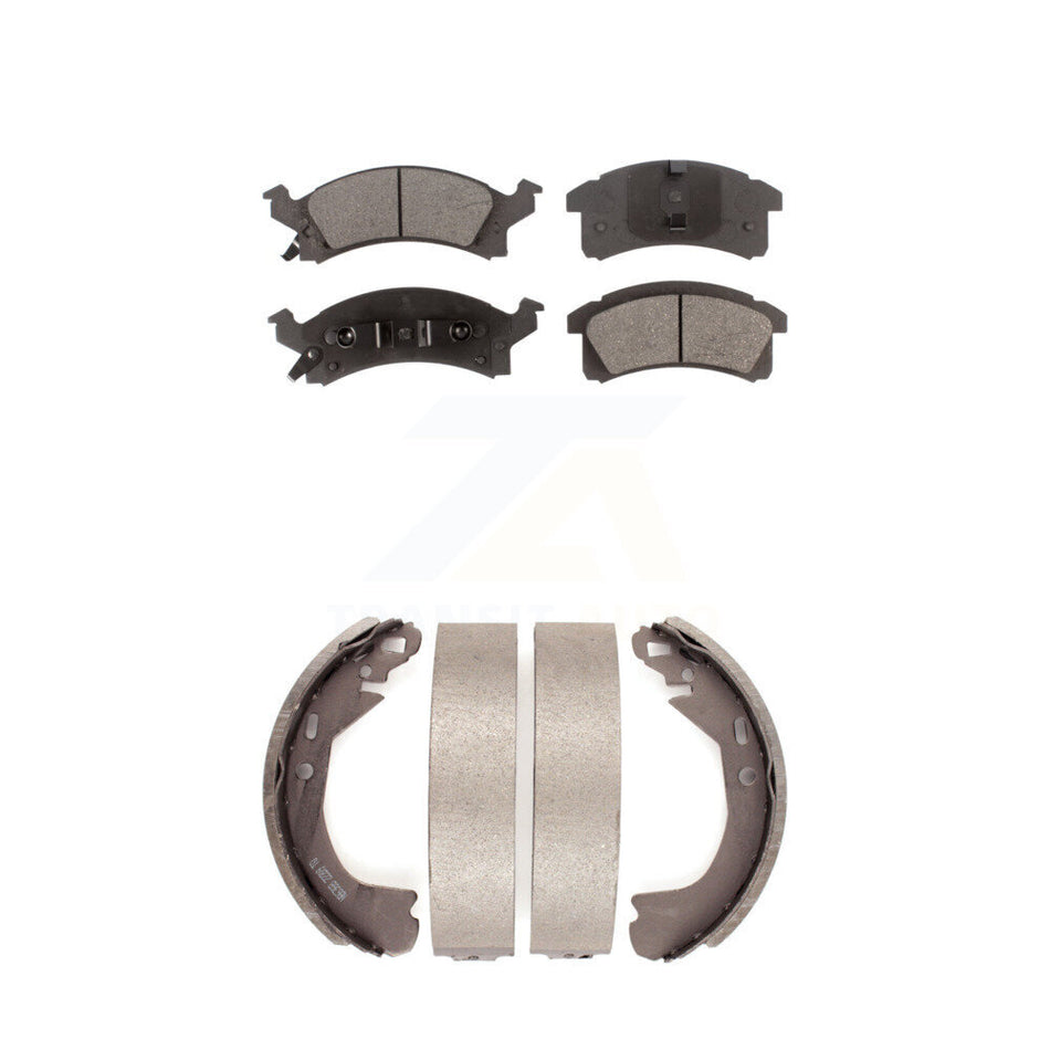 Front Rear Ceramic Brake Pads And Drum Shoes Kit For Chevrolet Cavalier Beretta Corsica KTN-100084