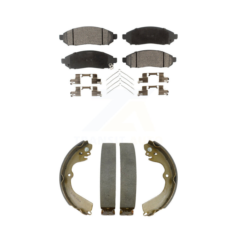 Front Rear Ceramic Brake Pads And Drum Shoes Kit For Nissan NV200 Chevrolet City Express KTN-100223
