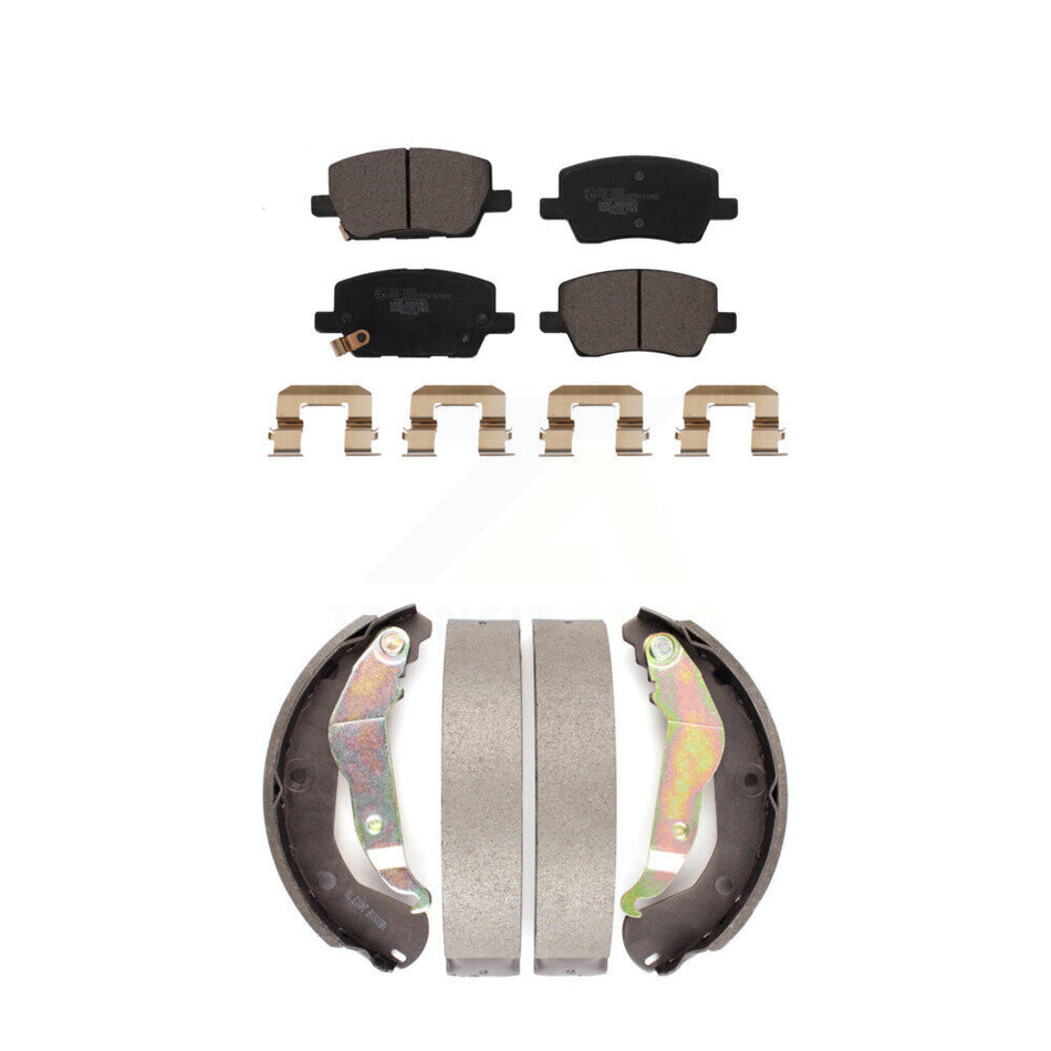 Front Rear Ceramic Brake Pads And Drum Shoes Kit For 2018-2020 Chevrolet Sonic KTN-100245