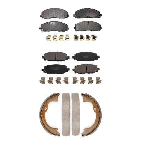 Front Rear Ceramic Brake Pads And Parking Shoes Kit For Jeep Wrangler KTN-100863