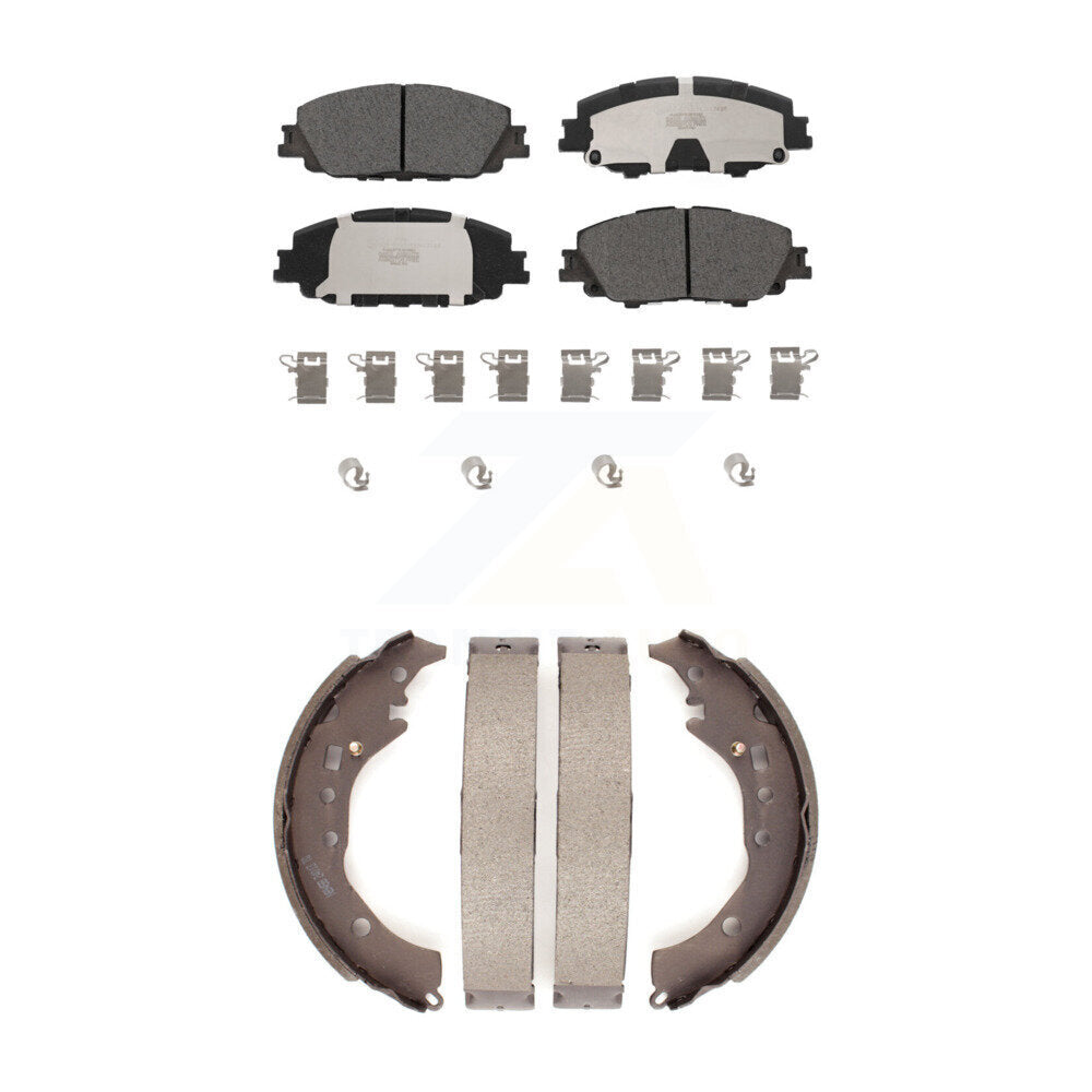 Front Rear Ceramic Brake Pads And Drum Shoes Kit For 2019 Toyota Corolla 2.0L KTN-100876