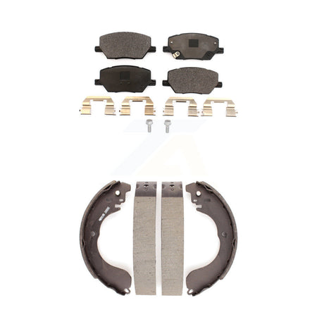Front Rear Ceramic Brake Pads And Drum Shoes Kit For 2017 Jeep Compass New Body Style KTN-100885