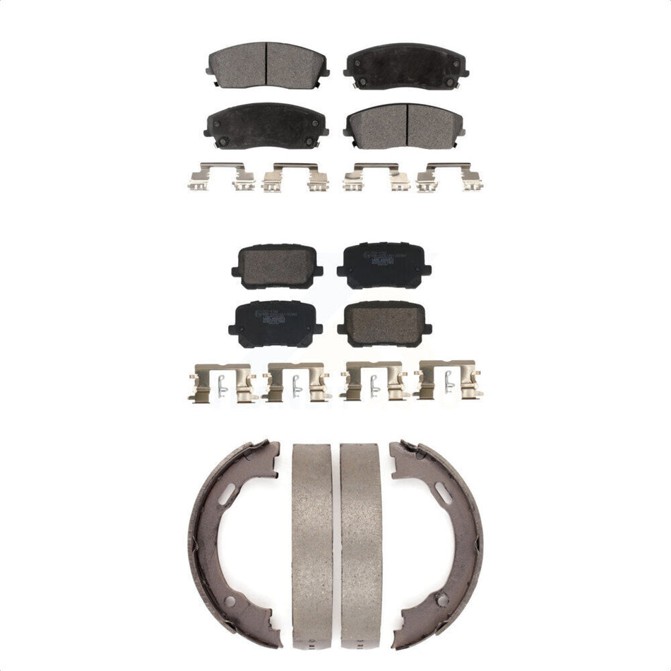 Front Rear Ceramic Brake Pads And Parking Shoes Kit For Dodge Charger KTN-100901