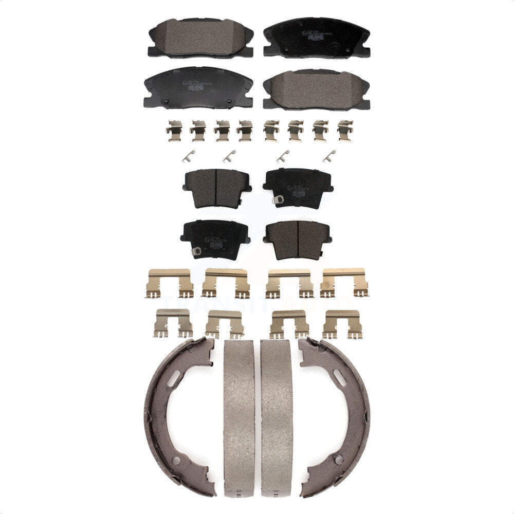 Front Rear Ceramic Brake Pads And Parking Shoes Kit For Dodge Charger KTN-100902