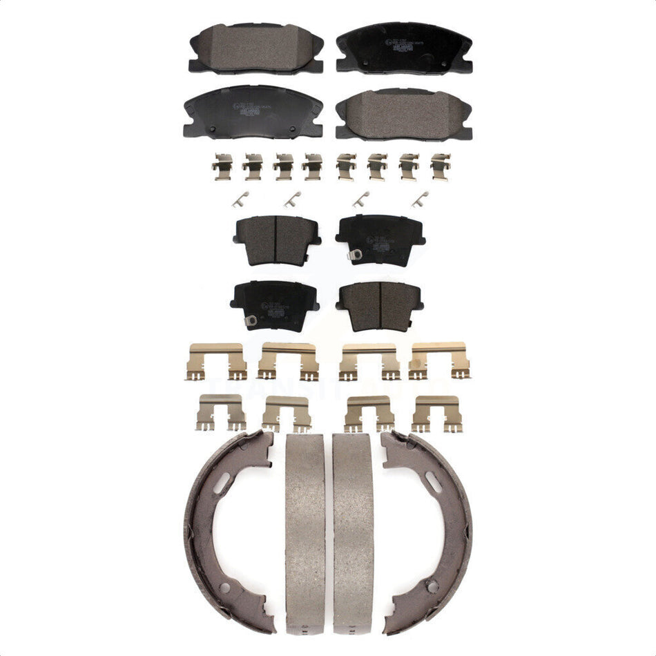 Front Rear Ceramic Brake Pads And Parking Shoes Kit For Dodge Charger KTN-100902