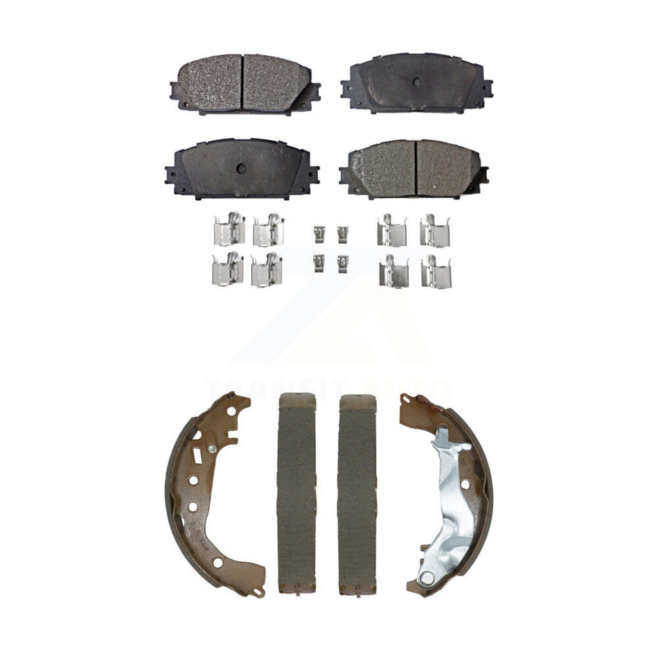 Front Rear Ceramic Brake Pads And Drum Shoes Kit For Toyota Yaris KTN-100904
