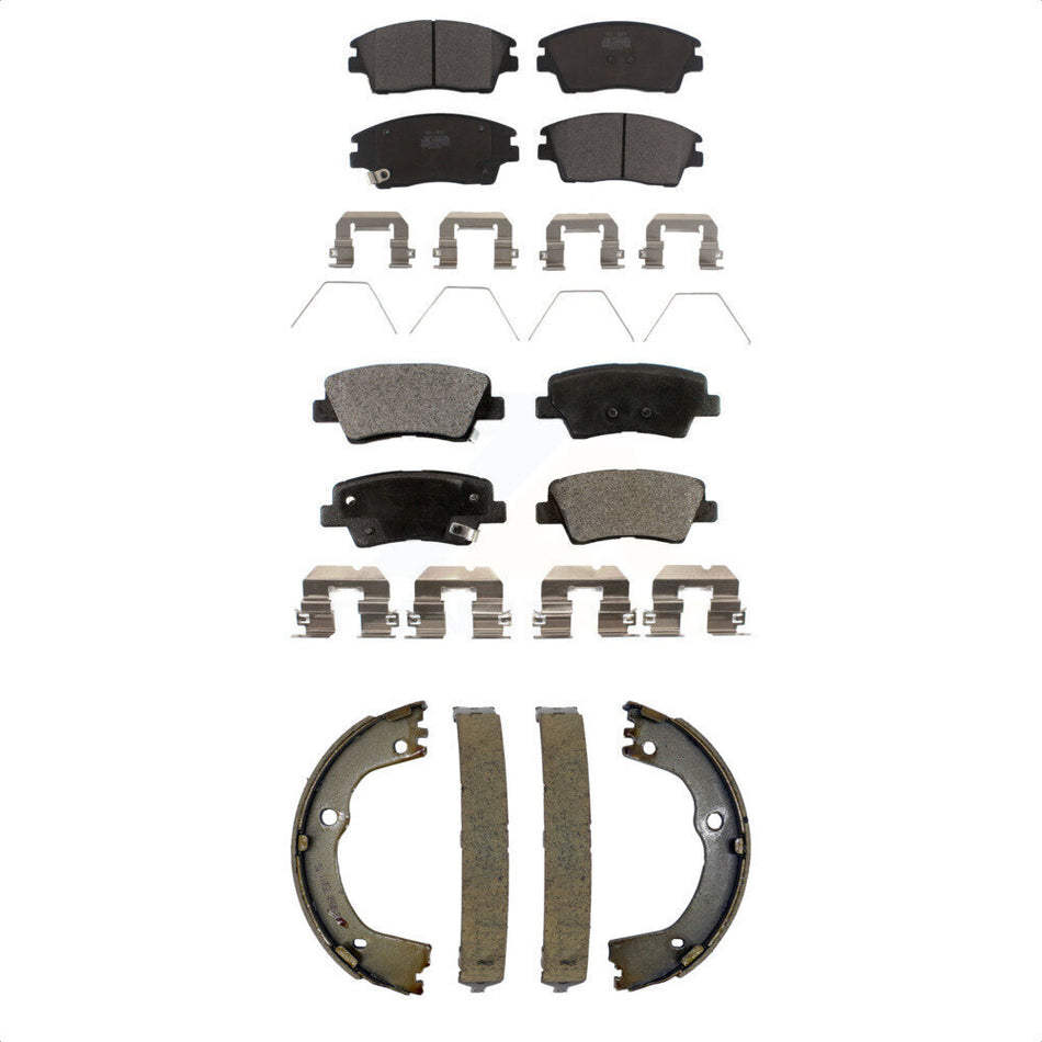 Front Rear Ceramic Brake Pads And Parking Shoes Kit For Hyundai Tucson Kia Sportage KTN-100911
