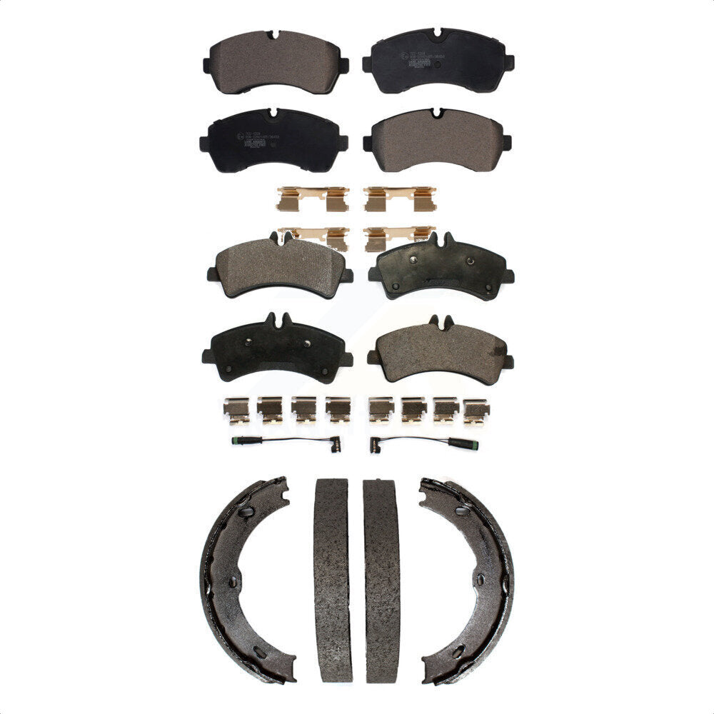 Front Rear Ceramic Brake Pads And Parking Shoes Kit For Mercedes-Benz Sprinter 3500XD KTN-100916