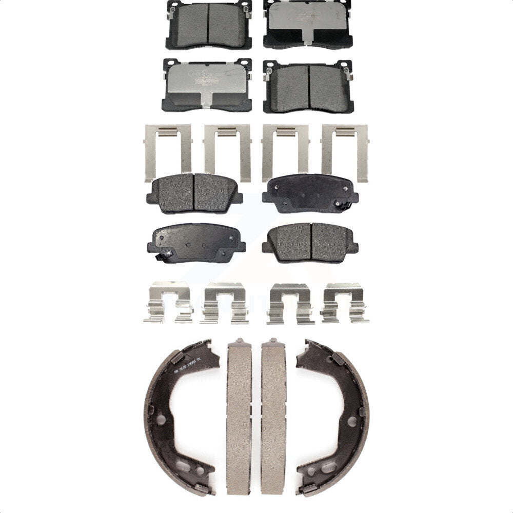 Front Rear Ceramic Brake Pads And Parking Shoes Kit For 2012-2013 Hyundai Equus KTN-100917