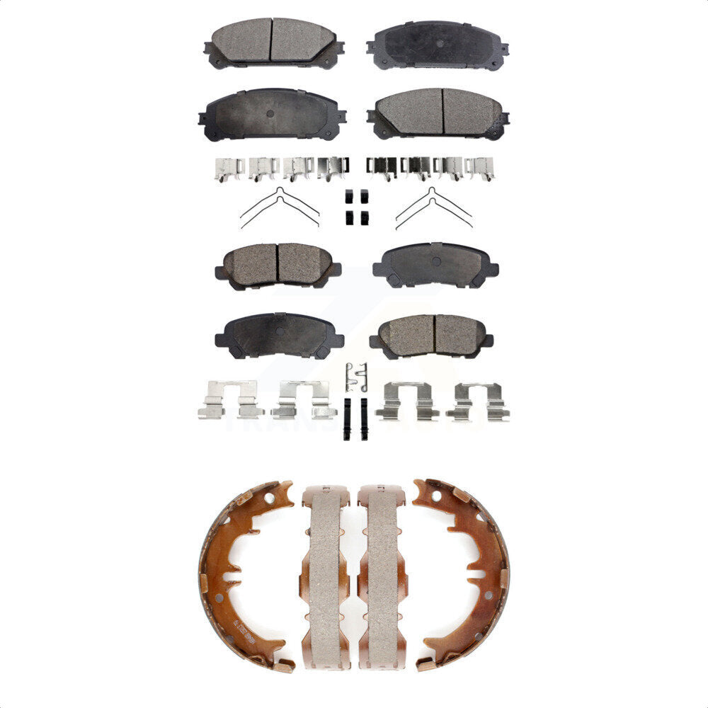 Front Rear Ceramic Brake Pads And Parking Shoes Kit For 2008-2013 Toyota Highlander KTN-100923