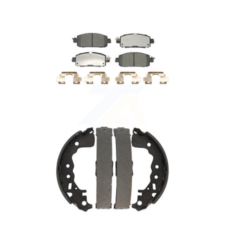 Front Rear Ceramic Brake Pads And Drum Shoes Kit For 2021 Nissan Kicks Disc rear brakes KTN-100925
