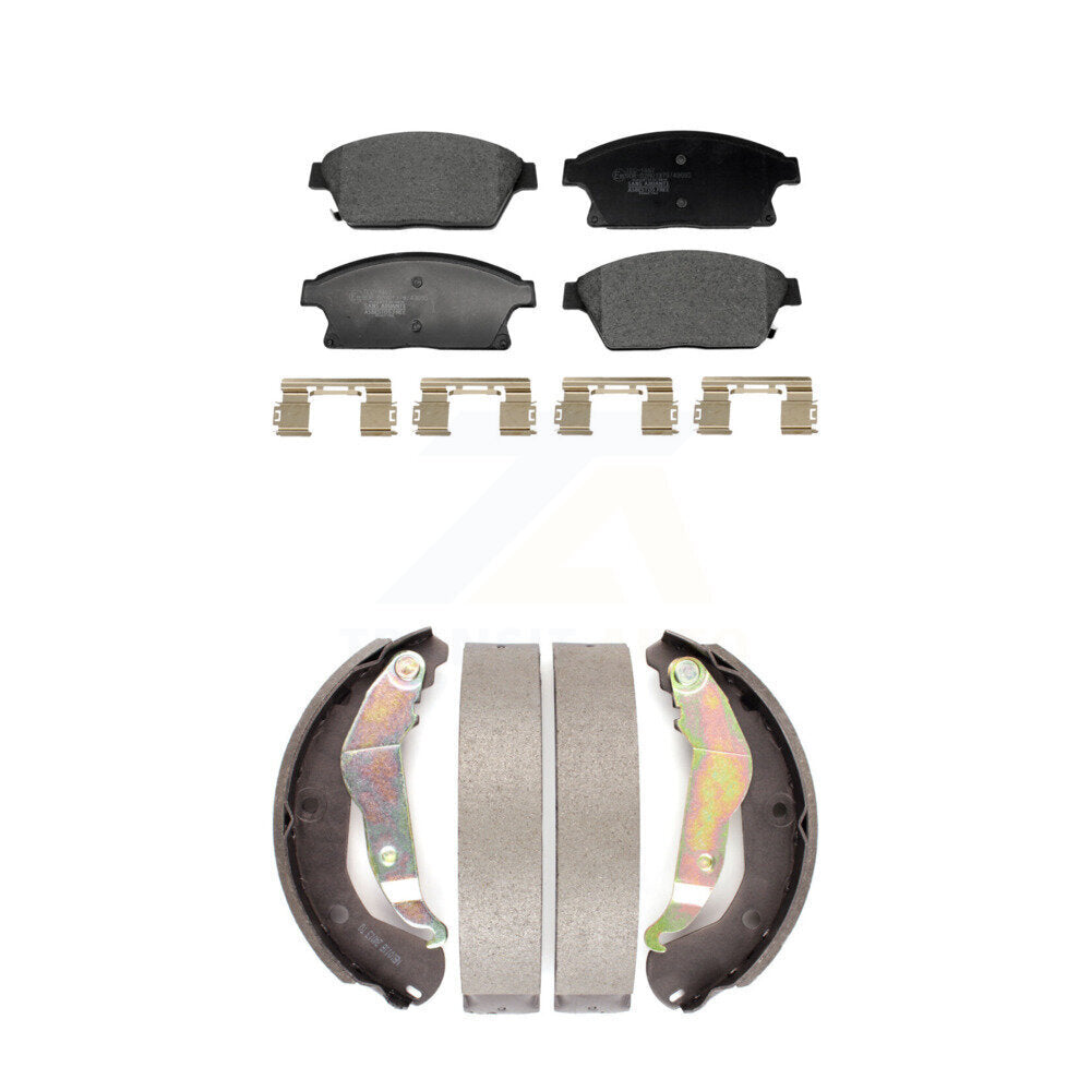 Front Rear Ceramic Brake Pads And Drum Shoes Kit For 2013-2017 Chevrolet Trax KTN-100928