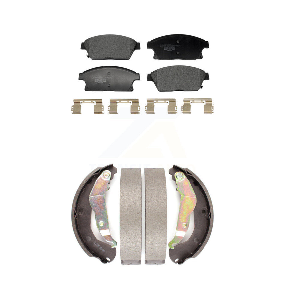 Front Rear Ceramic Brake Pads And Drum Shoes Kit For 2013-2017 Chevrolet Trax KTN-100928