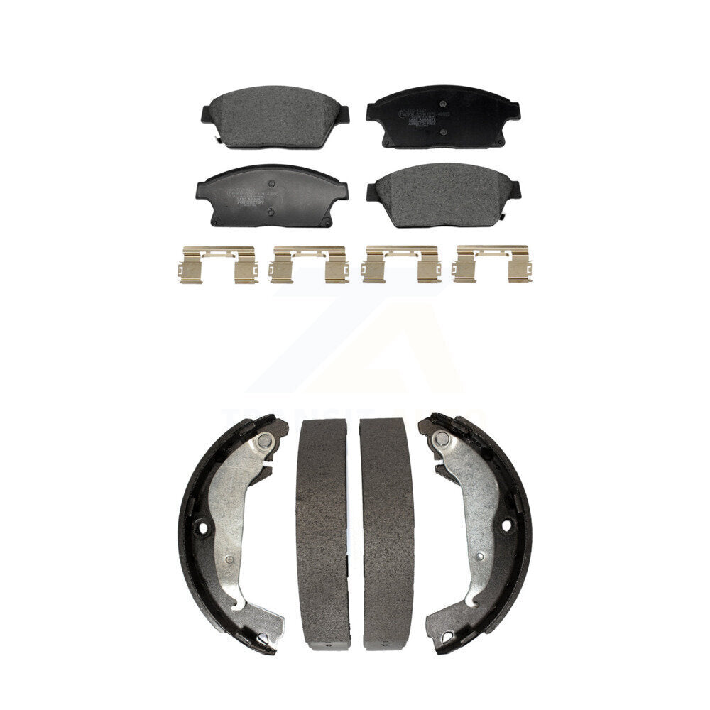 Front Rear Ceramic Brake Pads & Drum Shoe Kit For 2014-2015 Chevrolet Cruze DIESEL engine KTN-100929
