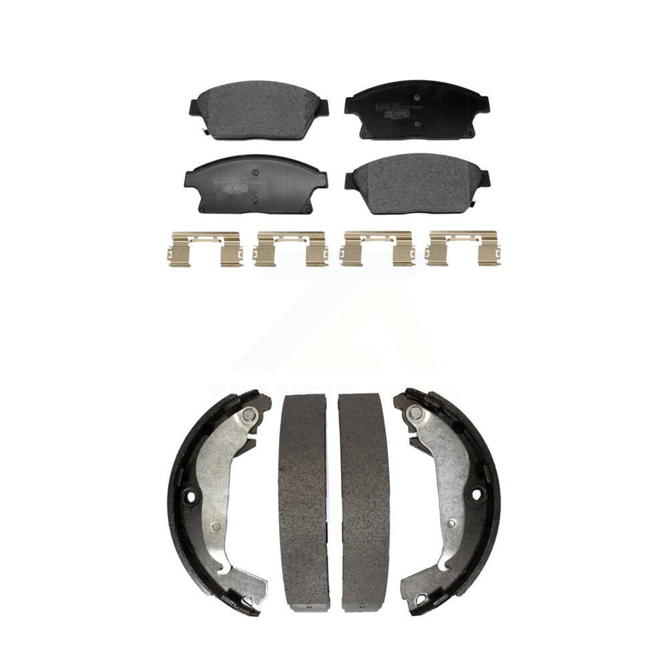 Front Rear Ceramic Brake Pads & Drum Shoe Kit For 2014-2015 Chevrolet Cruze DIESEL engine KTN-100929