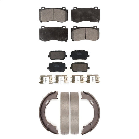 Front Rear Ceramic Brake Pads And Parking Shoes Kit For Dodge Charger KTN-100930