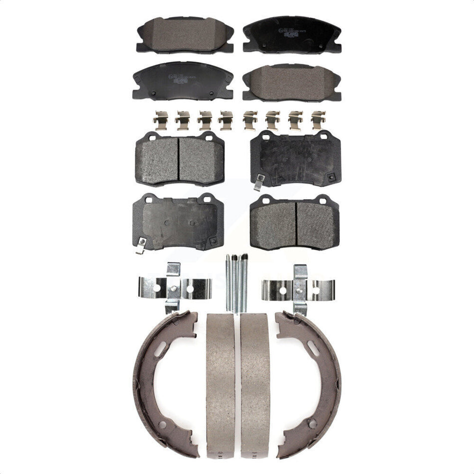 Front Rear Ceramic Brake Pads And Parking Shoes Kit For Dodge Charger KTN-100931