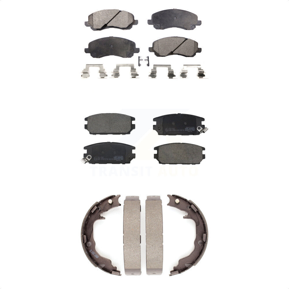 Front Rear Ceramic Brake Pads And Parking Shoes Kit For Mitsubishi Eclipse Galant KTN-100933
