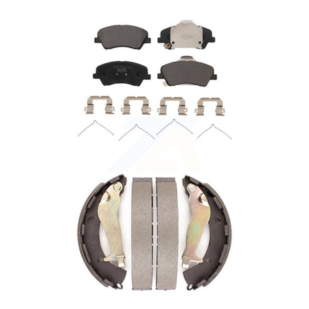 Front Rear Ceramic Brake Pads And Drum Shoes Kit For Kia Rio Hyundai Accent KTN-100939