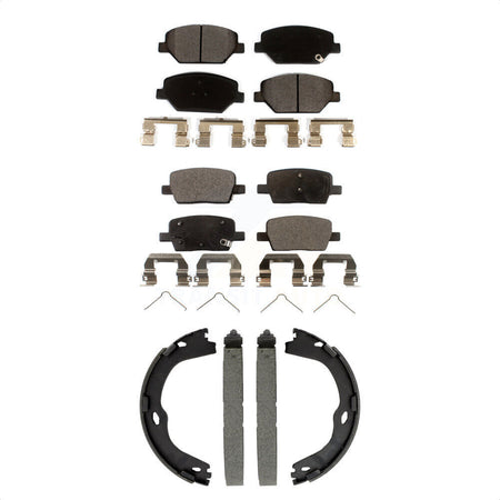 Front Rear Ceramic Brake Pads And Parking Shoes Kit For Chevrolet Camaro KTN-100940